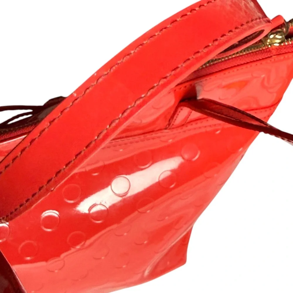 Kate Spade Tote Red Polka Dot Womens Med Patent Leather Bow Handbag Y2K 2000s